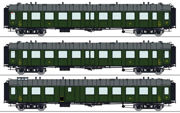 REE Modeles VB-279 - French AL Railroad Set of three OCEM RA (C 9yfi 11205 / C 9yfi 11207 / C4Dyi 11906), Era II